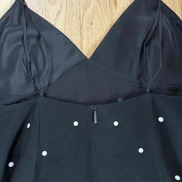 TIBI neve cami midi beaded slip dress polka dot crepe black size 10 - Picture 16 of 16